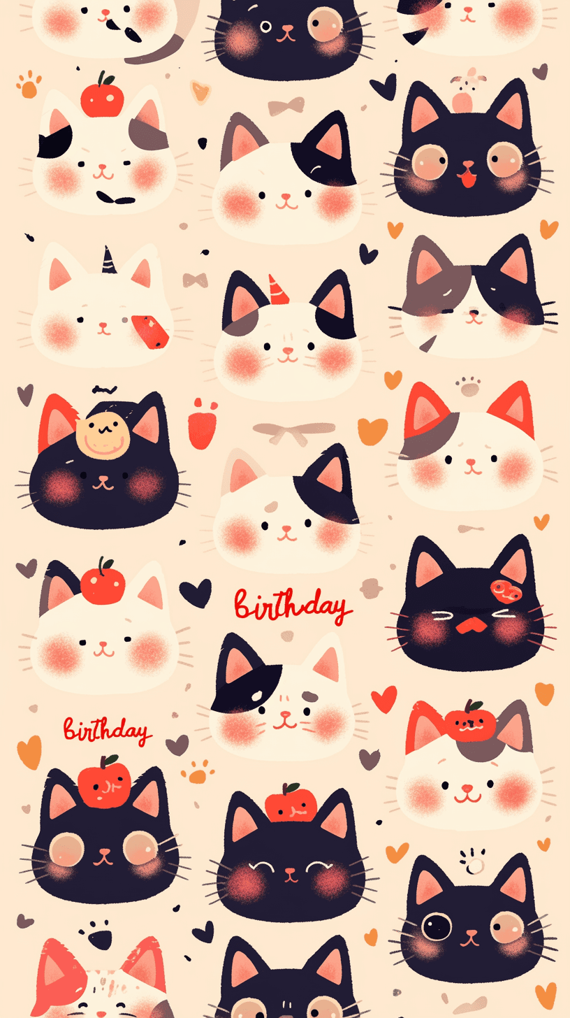 Cute Cat Gang original repeating artwork