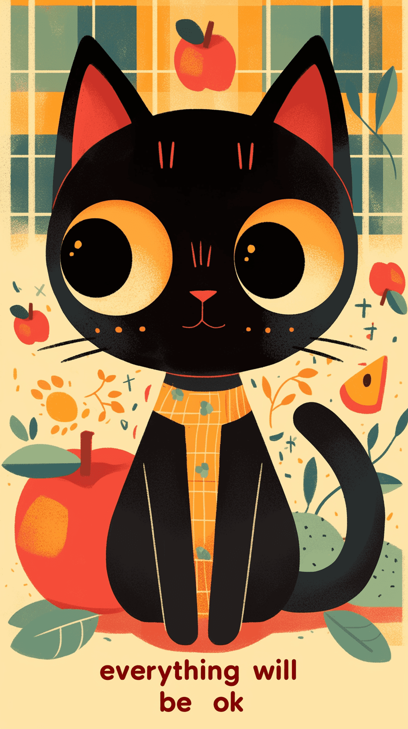 Cute Cat Zip original repeating artwork