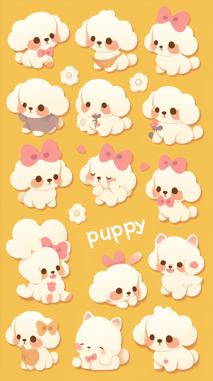 Cute Puppy Pals original repeating artwork