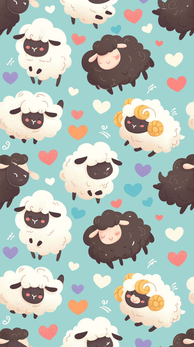 Cute Sheep Tribe original repeating artwork