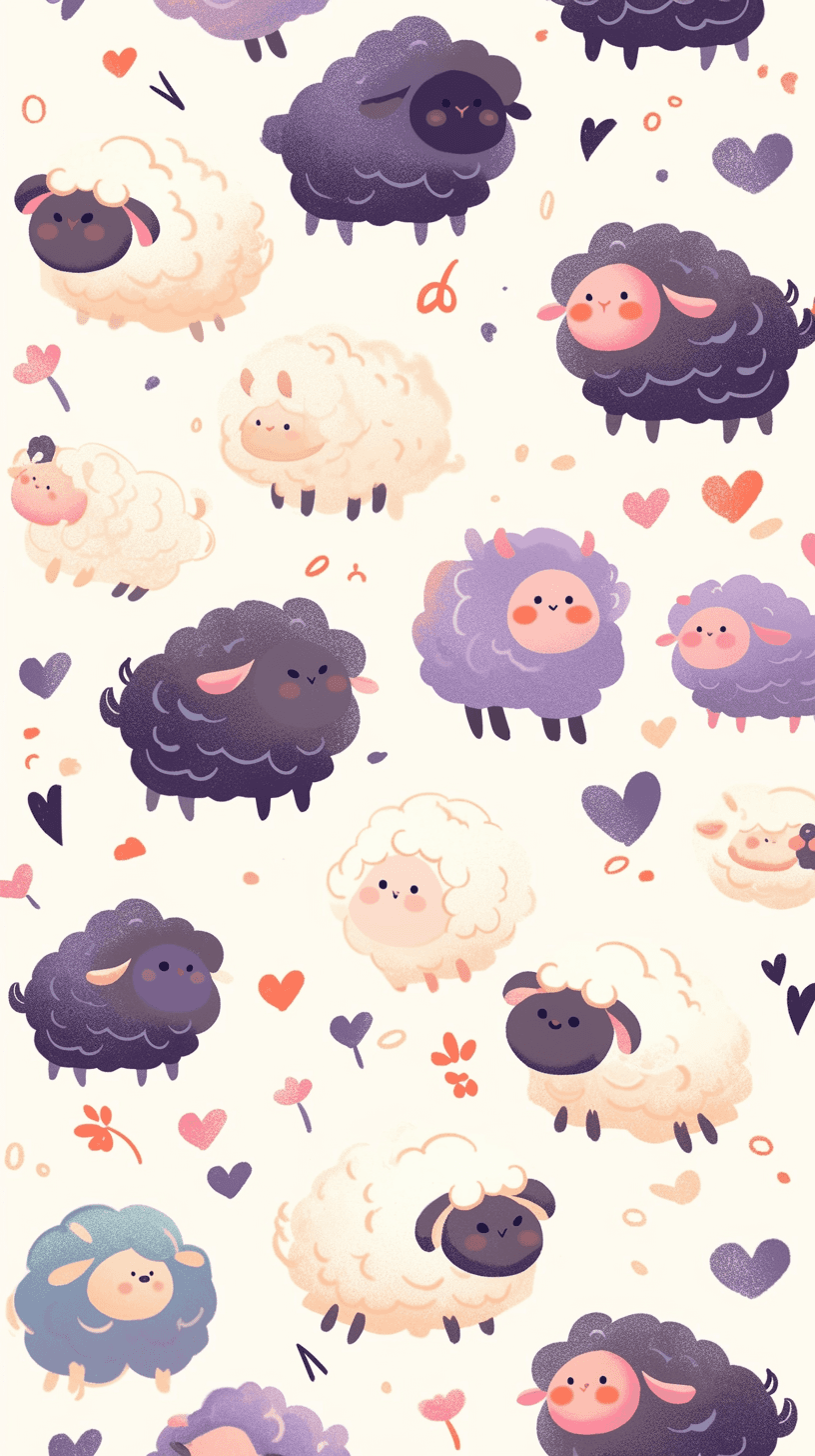 Cute Sheep Show original repeating artwork