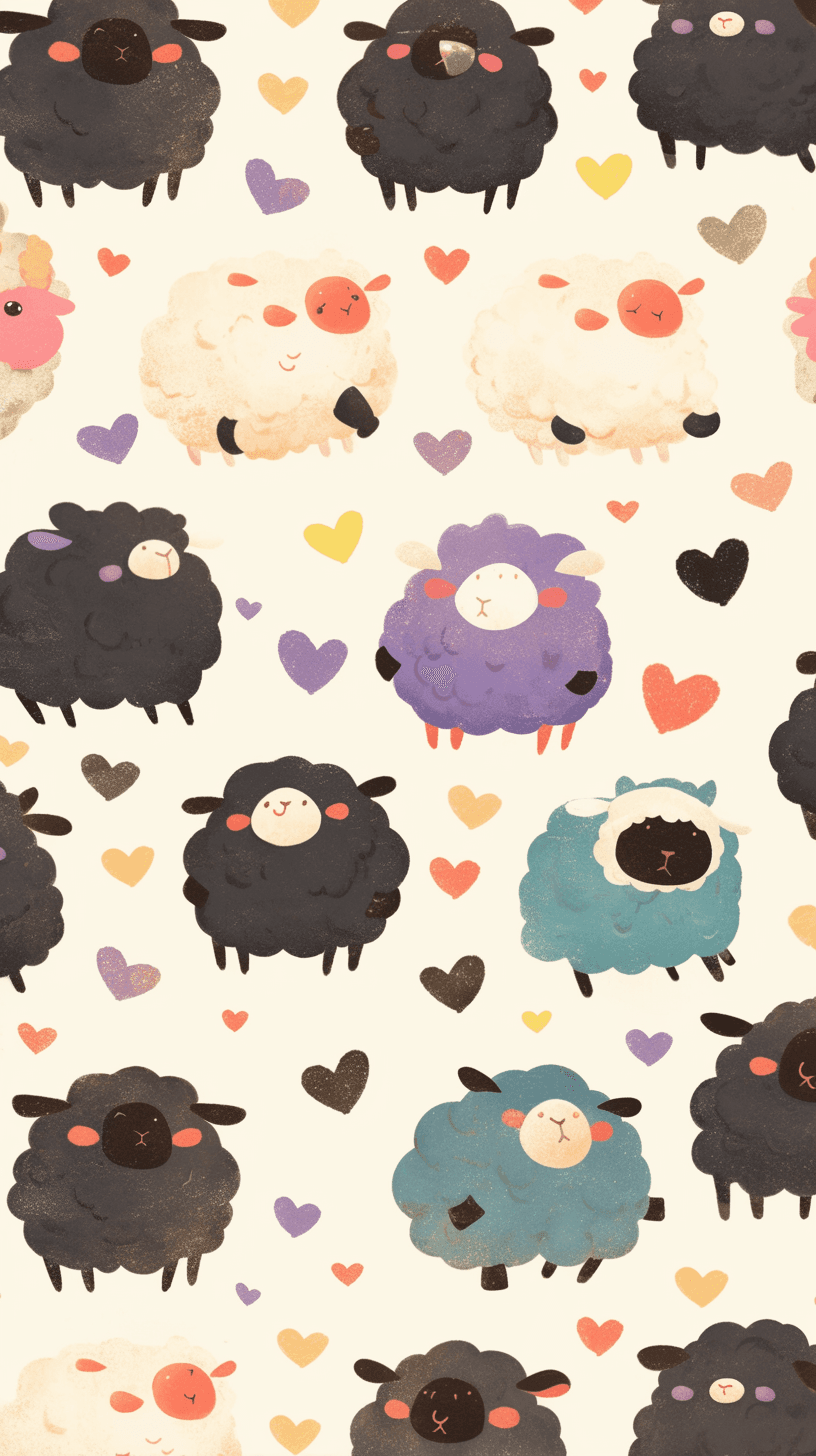 Cute Sheep Rhythm original repeating artwork