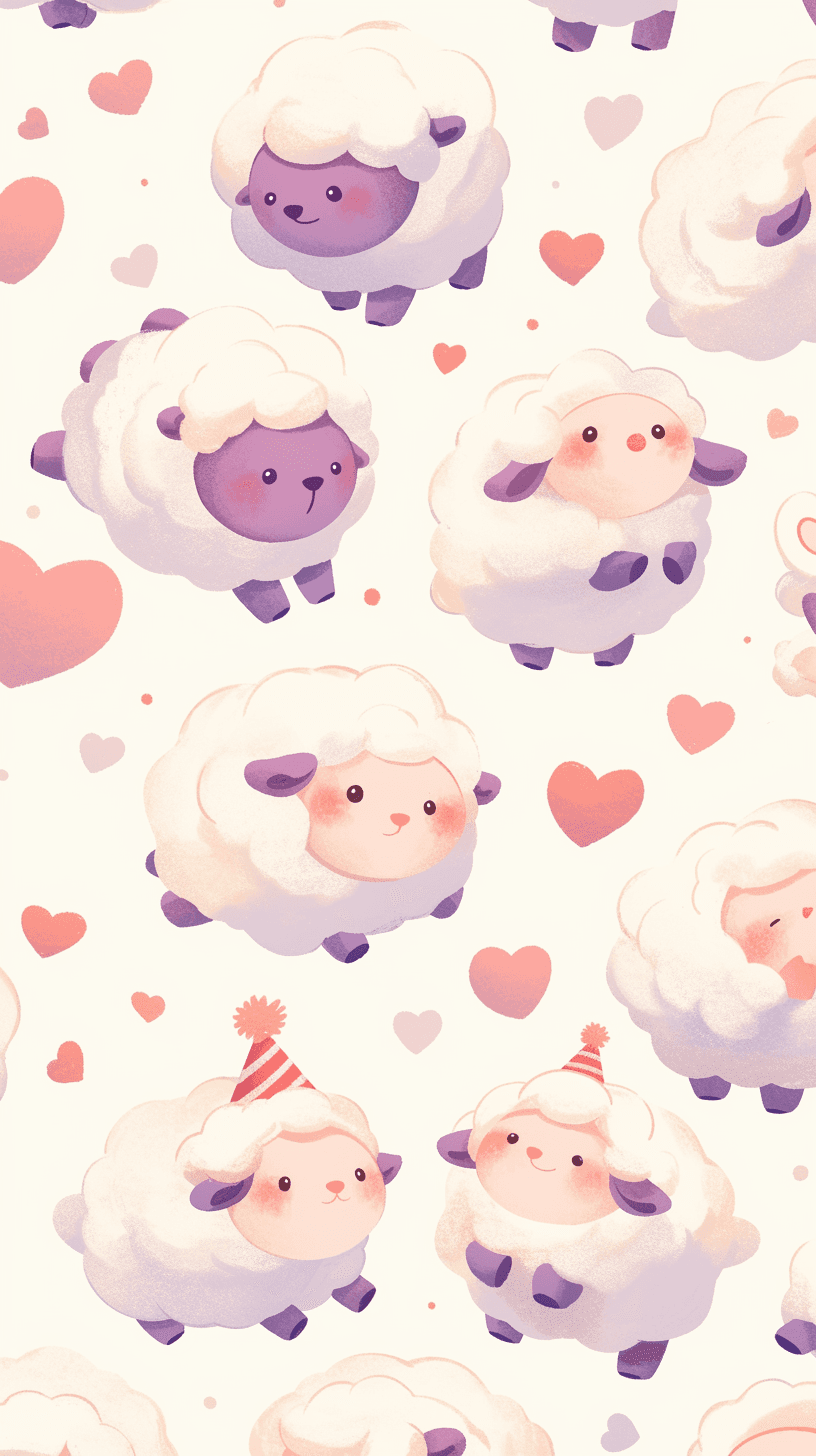 Cute Sheep Pals original repeating artwork