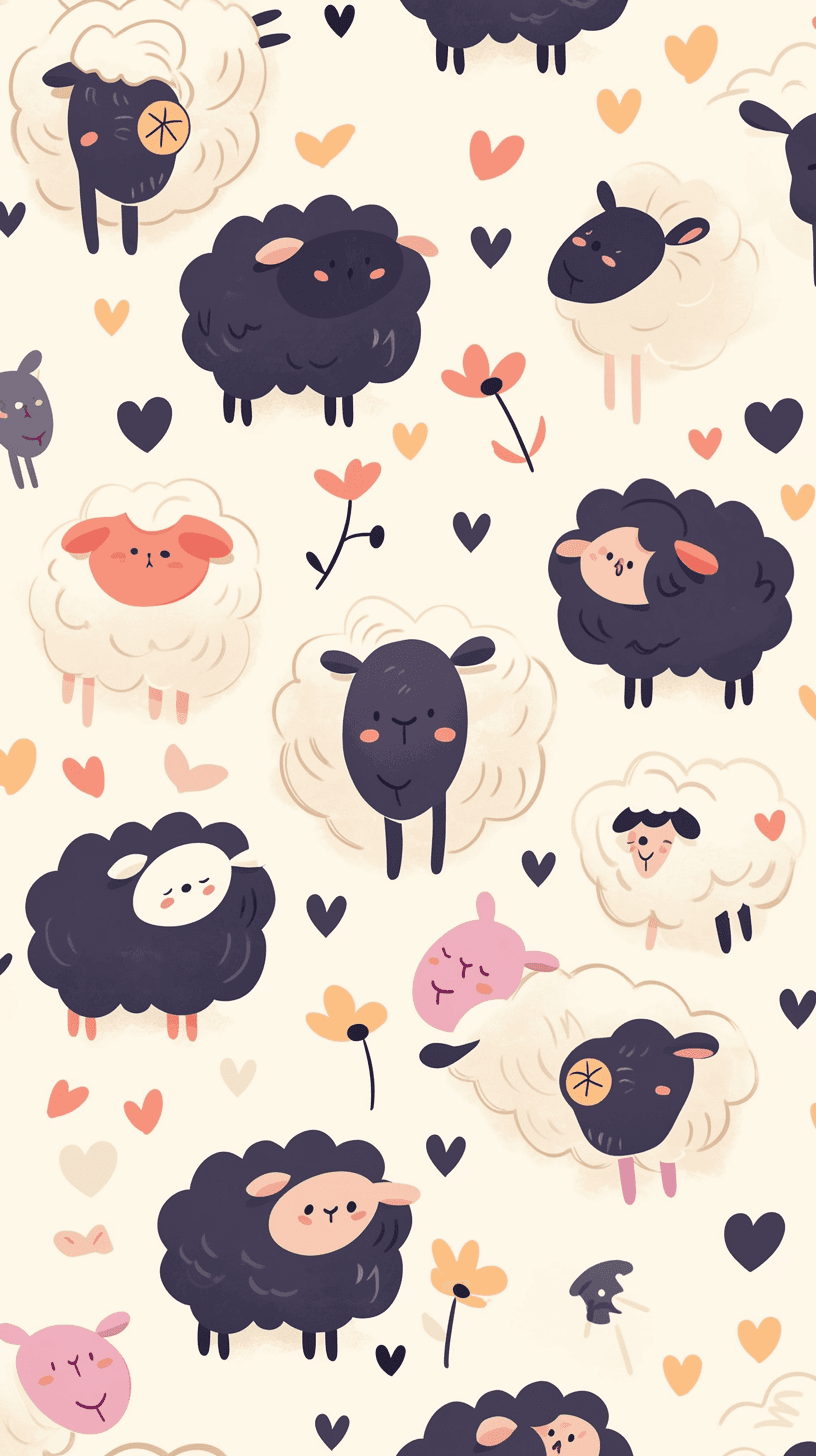 Cute Sheep Tune original repeating artwork