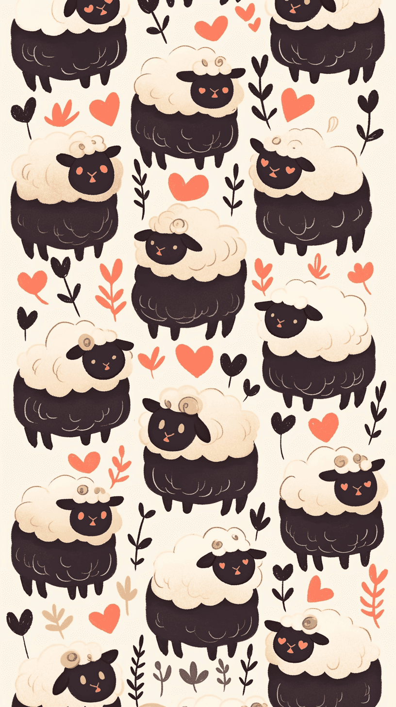 Cute Sheep Dash original repeating artwork