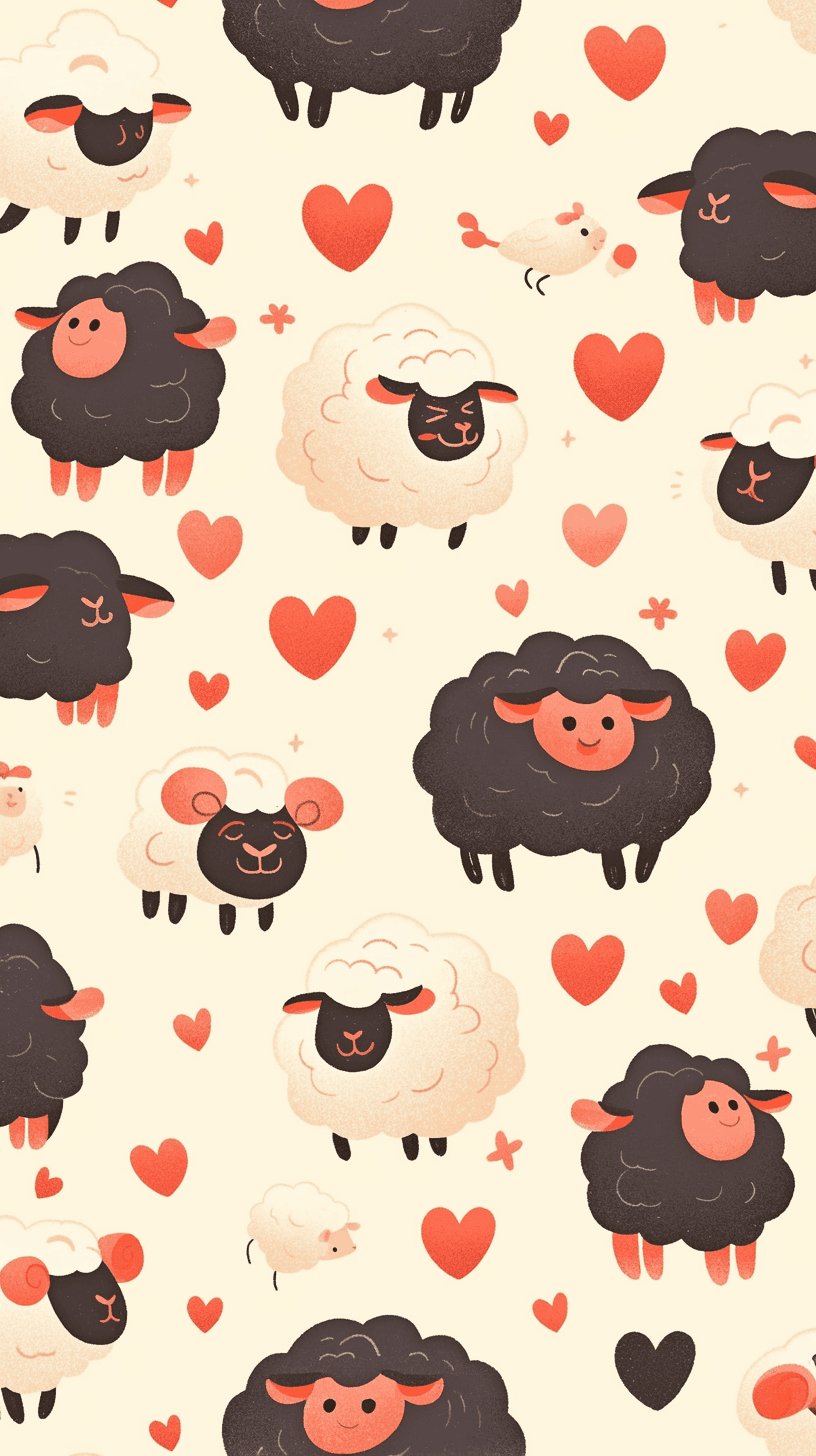 Cute Sheep Sprint original repeating artwork