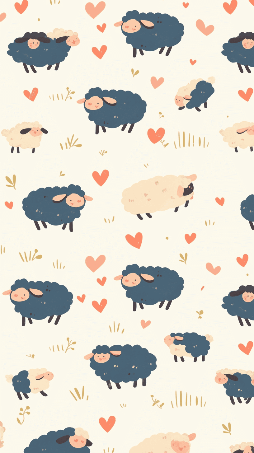 Cute Sheep Session original repeating artwork