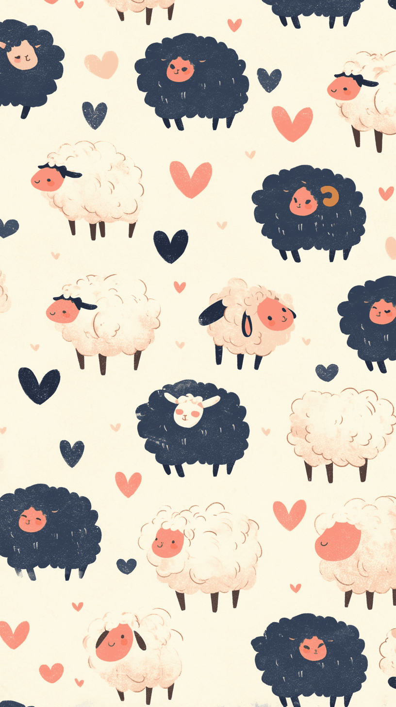 Cute Sheep Echo original repeating artwork