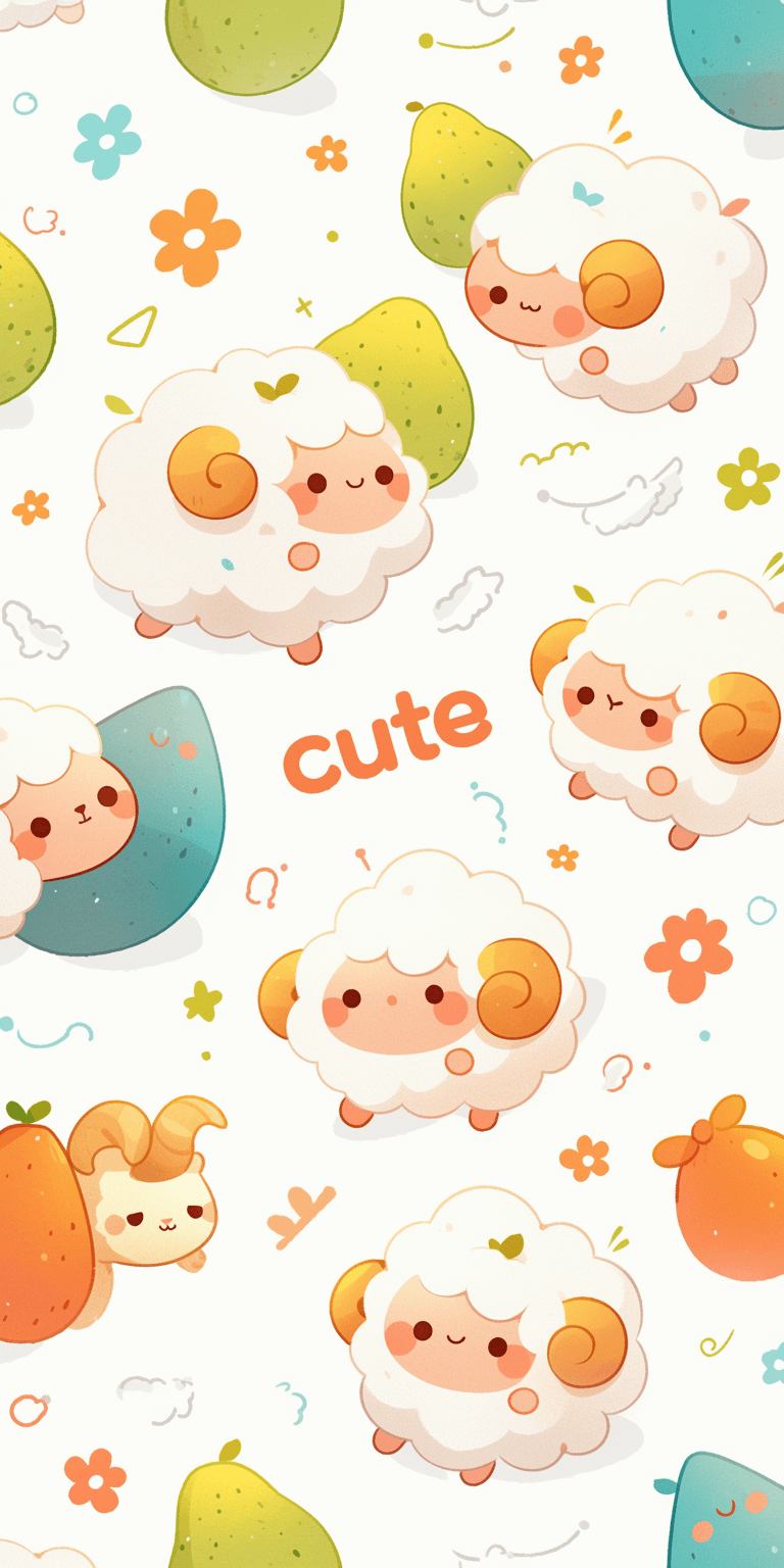Cute Sheep Rush original repeating artwork