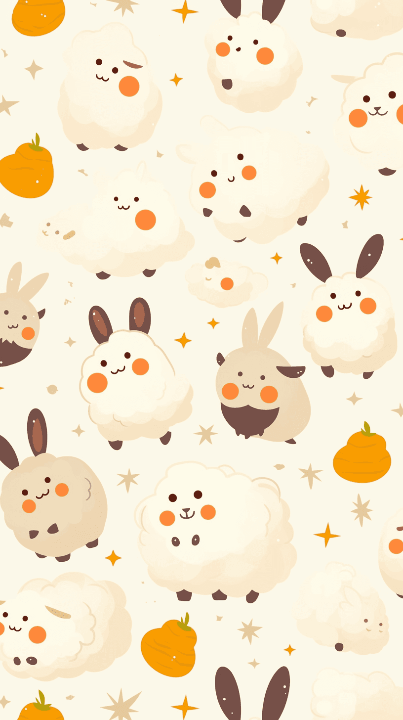 Cute Sheep Picnic original repeating artwork