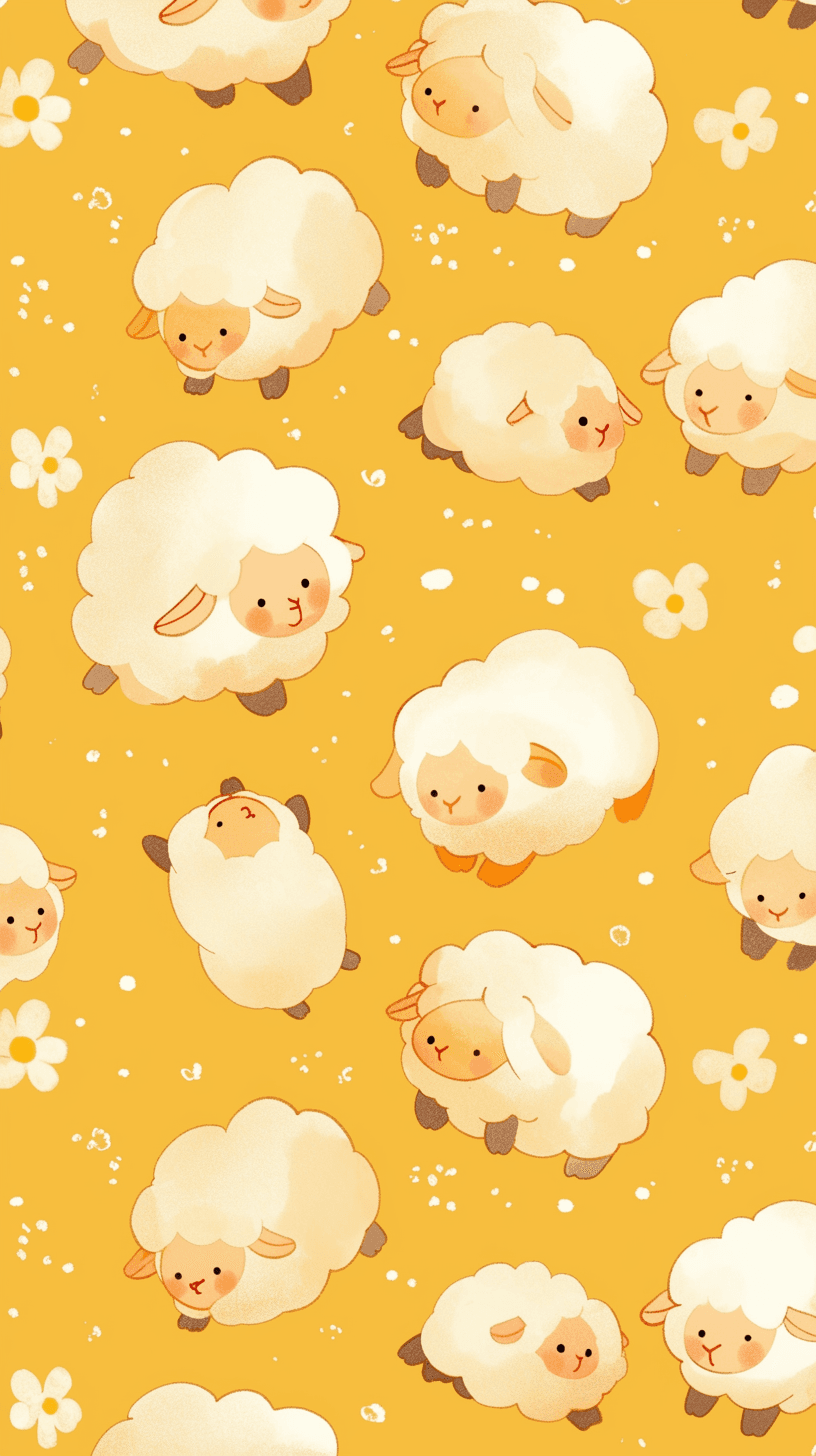 Cute Sheep Fair original repeating artwork