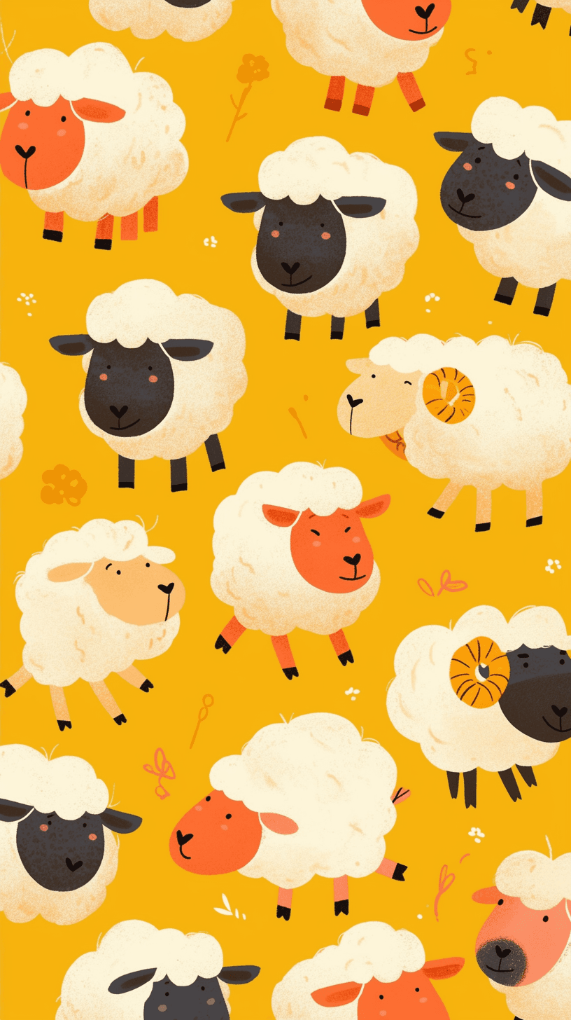 Cute Sheep Festival original repeating artwork