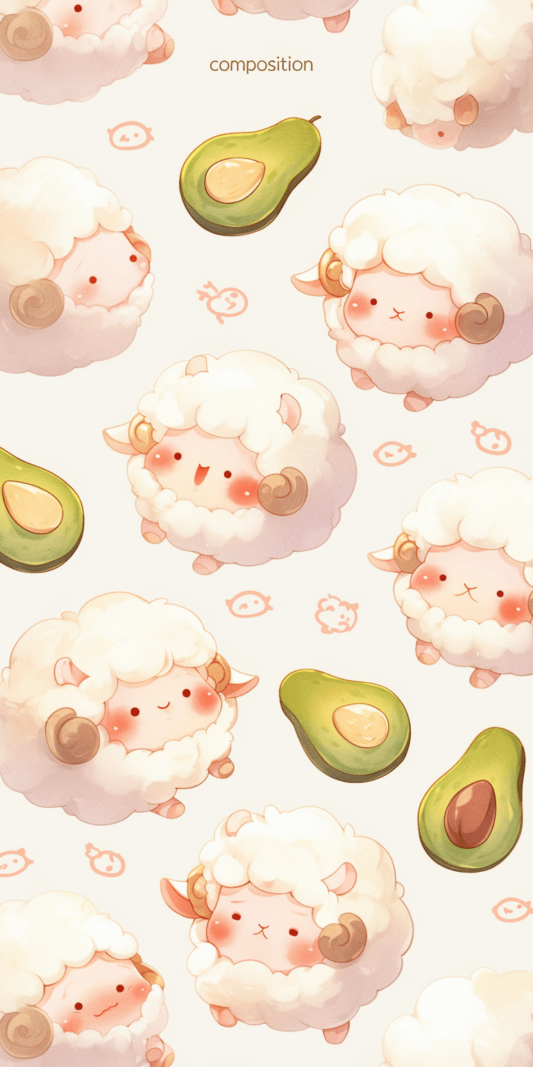 Cute Sheep Parade original repeating artwork