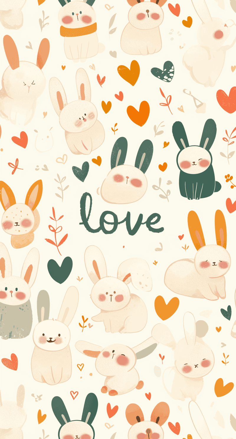 Cute Bunny Moonlit original repeating artwork