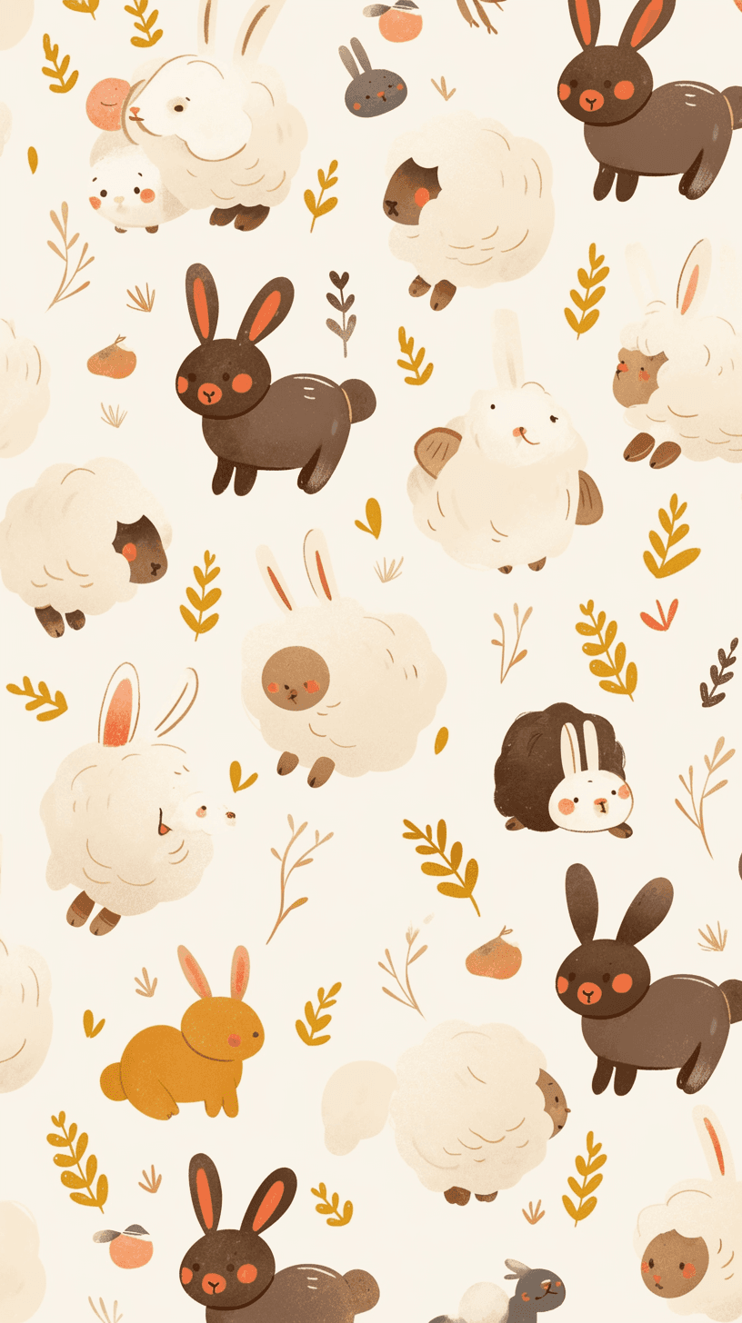 Cute Animals Beats original repeating artwork
