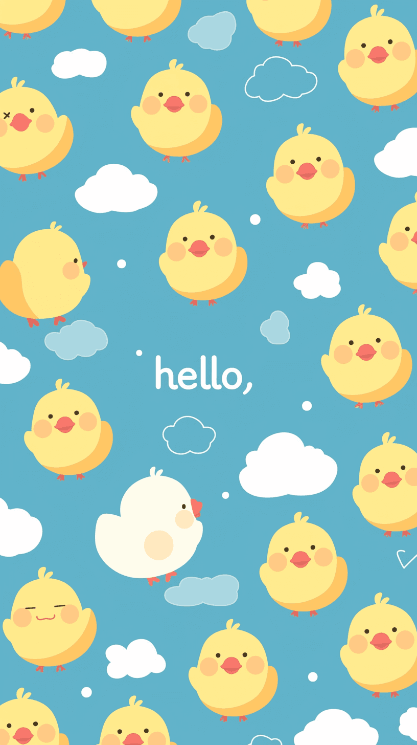 Cute Duck Party original repeating artwork