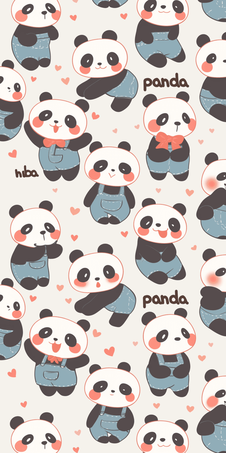 Cute Panda Tribe original repeating artwork
