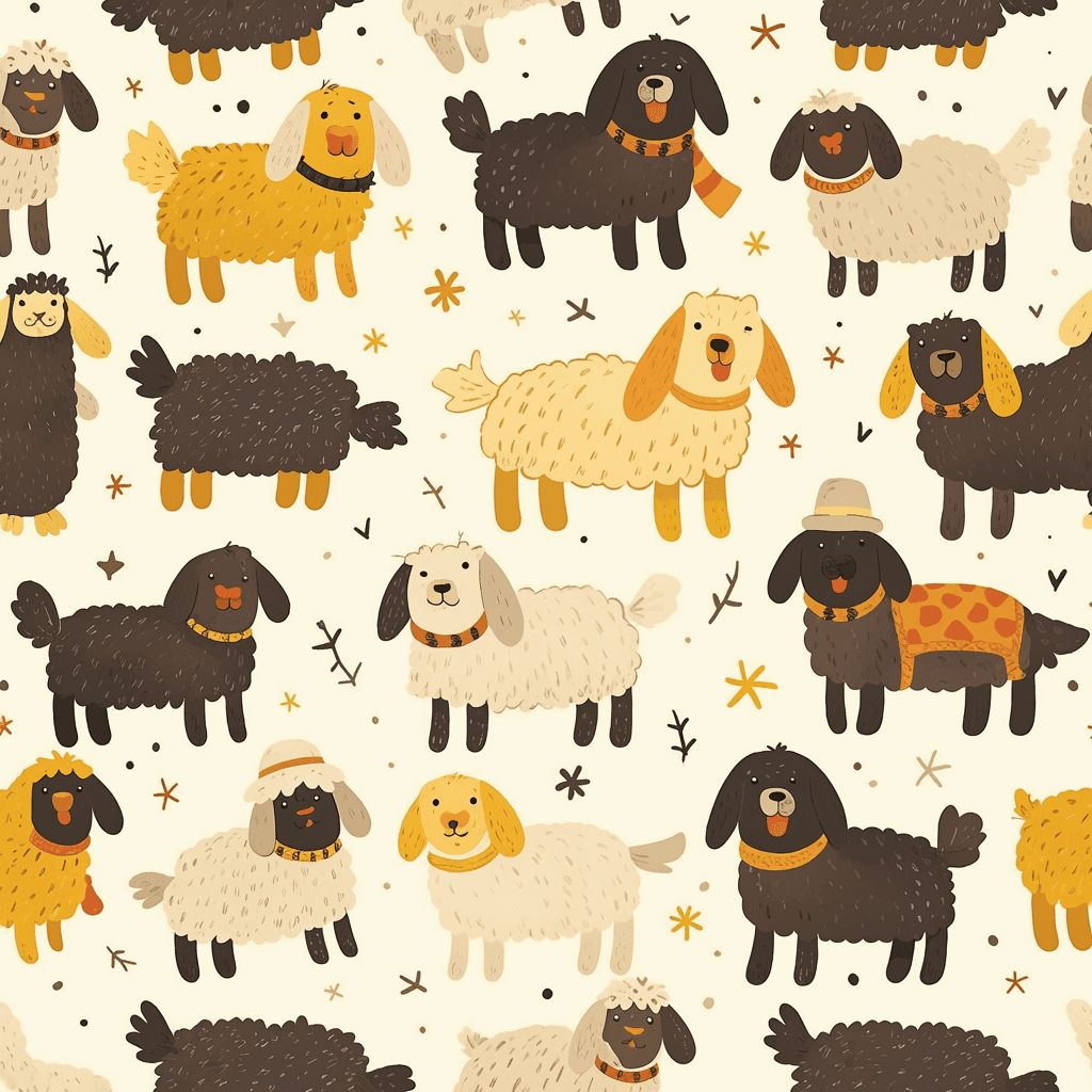 Cute Animals Fizz original repeating artwork