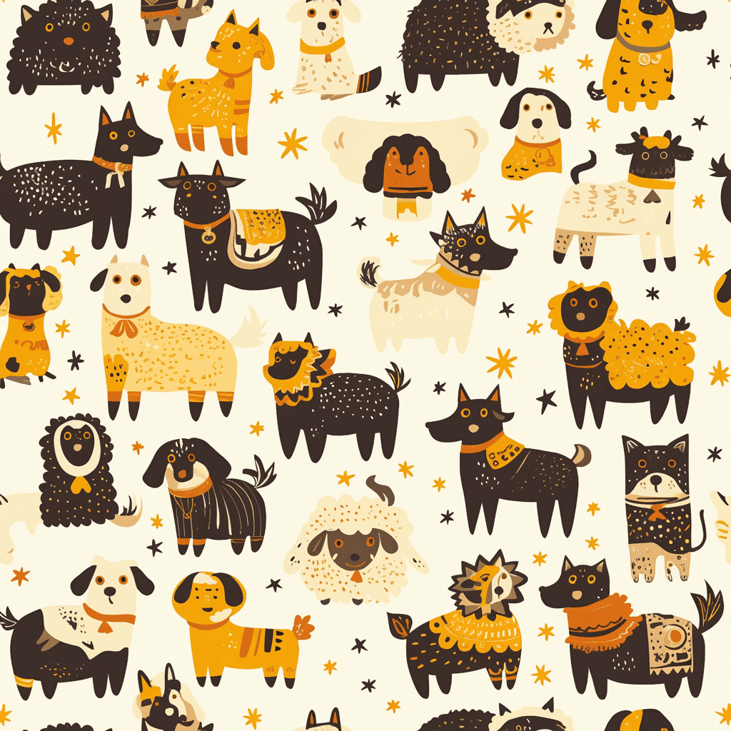 Cute Animals Tribe original repeating artwork
