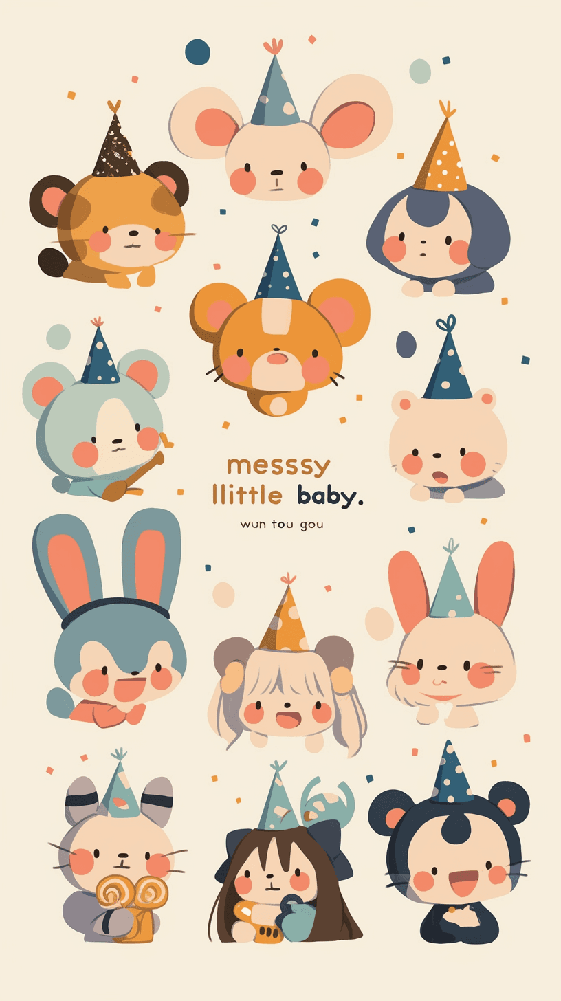 Cute Animals Dusk original repeating artwork