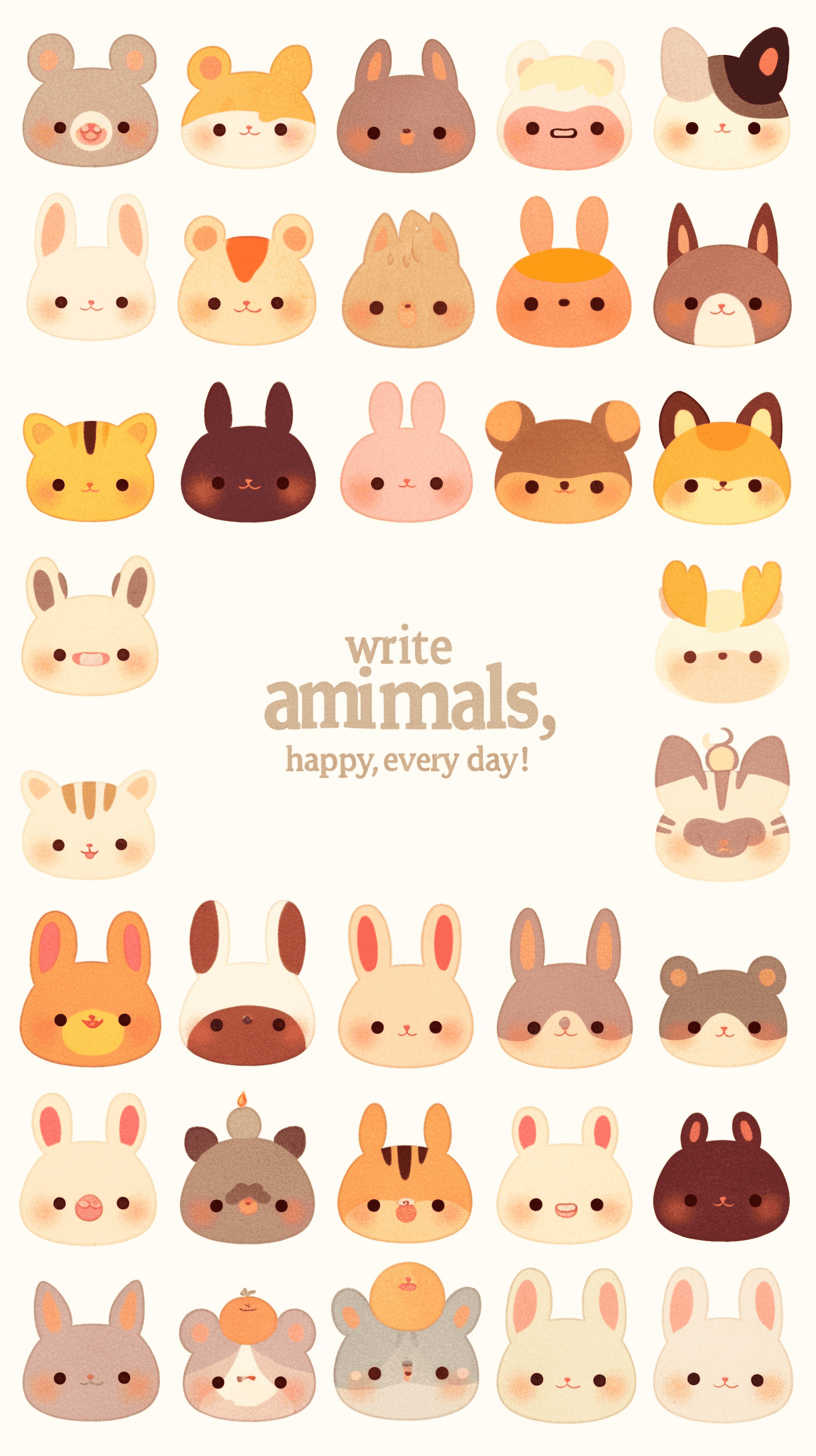 Cute Animals Zoom original repeating artwork