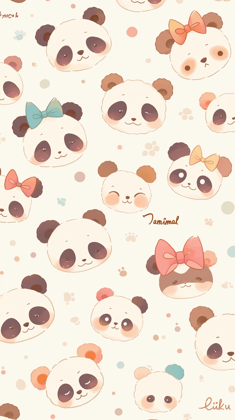 Cute Panda Pals original repeating artwork
