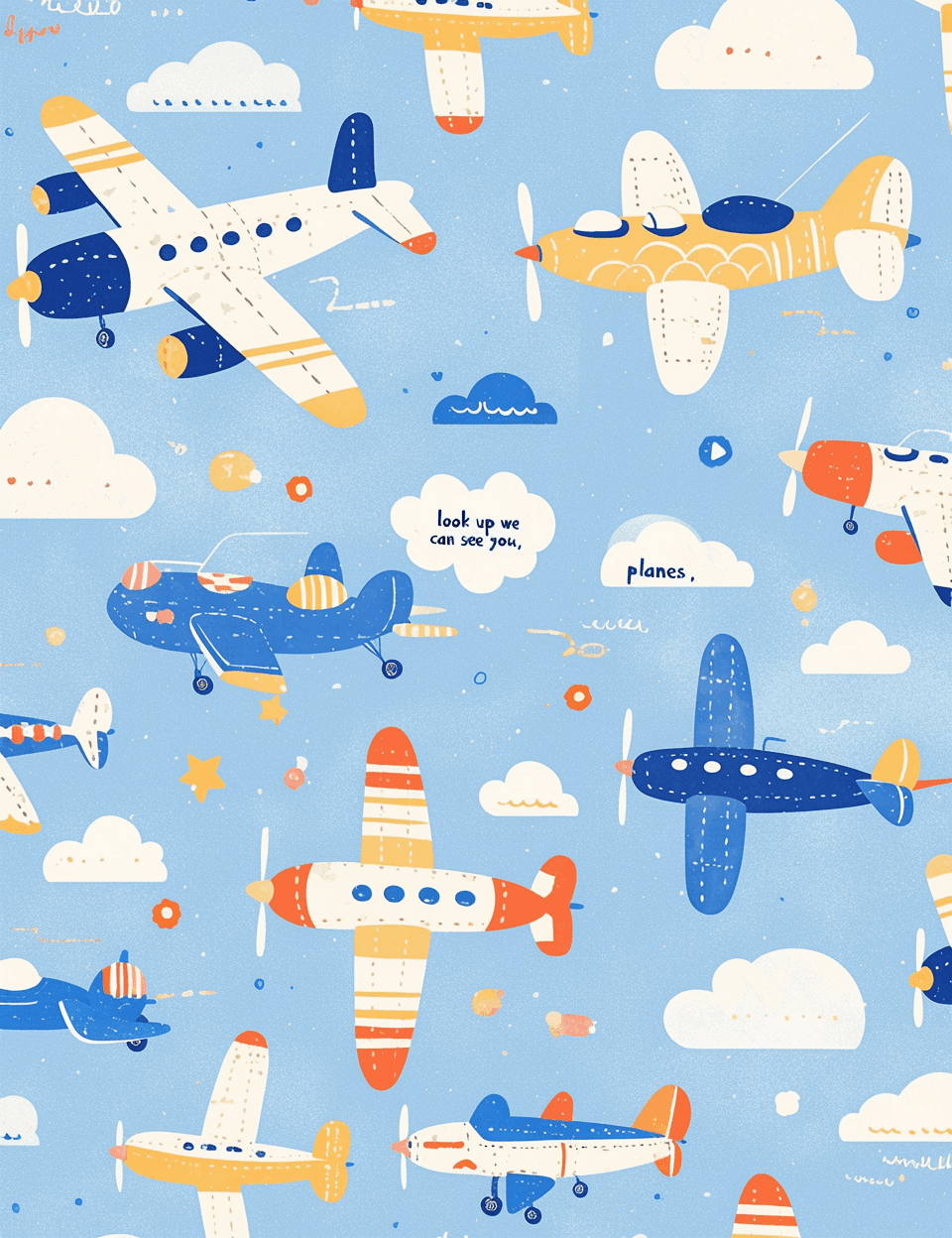 Airplane 258 original repeating artwork