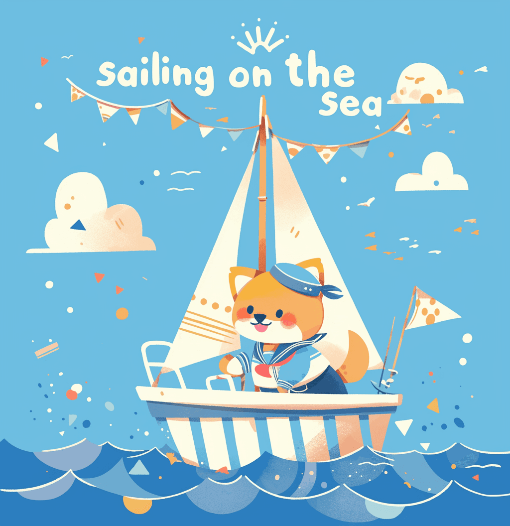 Sailboat Dash original repeating artwork