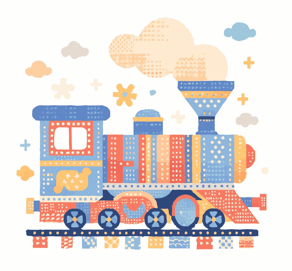 Train Bright original repeating artwork