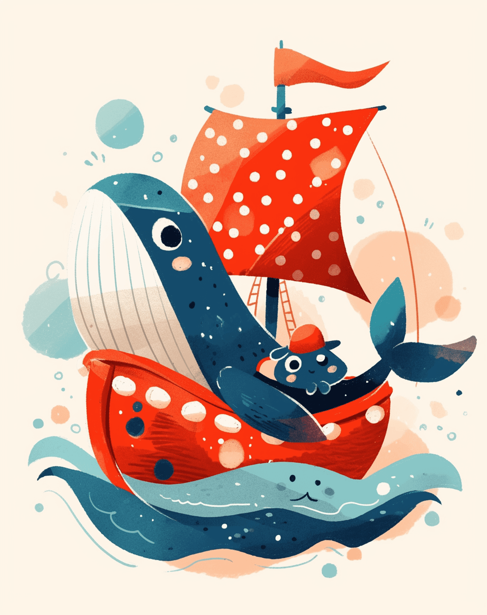 Sailboat Neon original repeating artwork