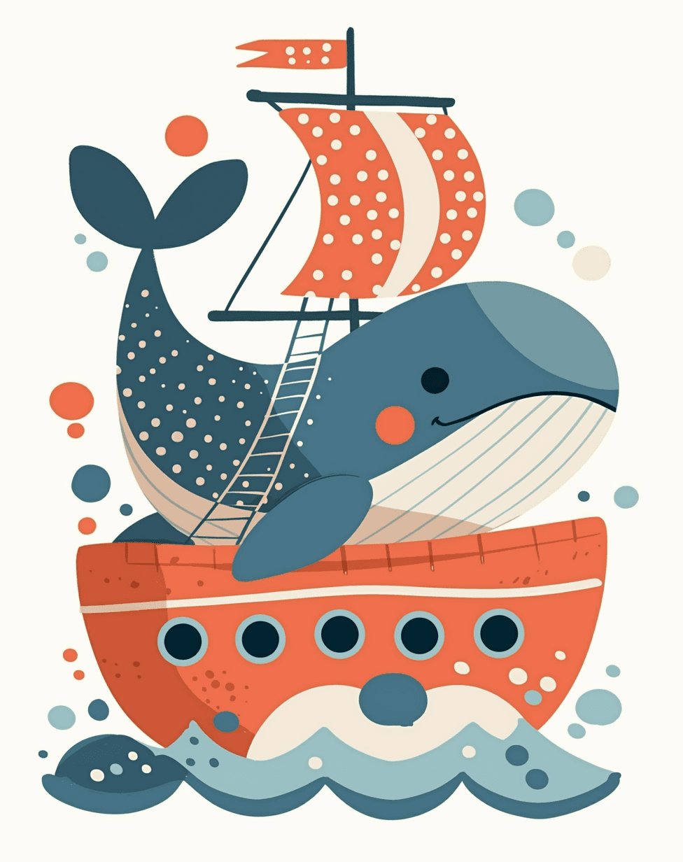 Sailboat Echo original repeating artwork