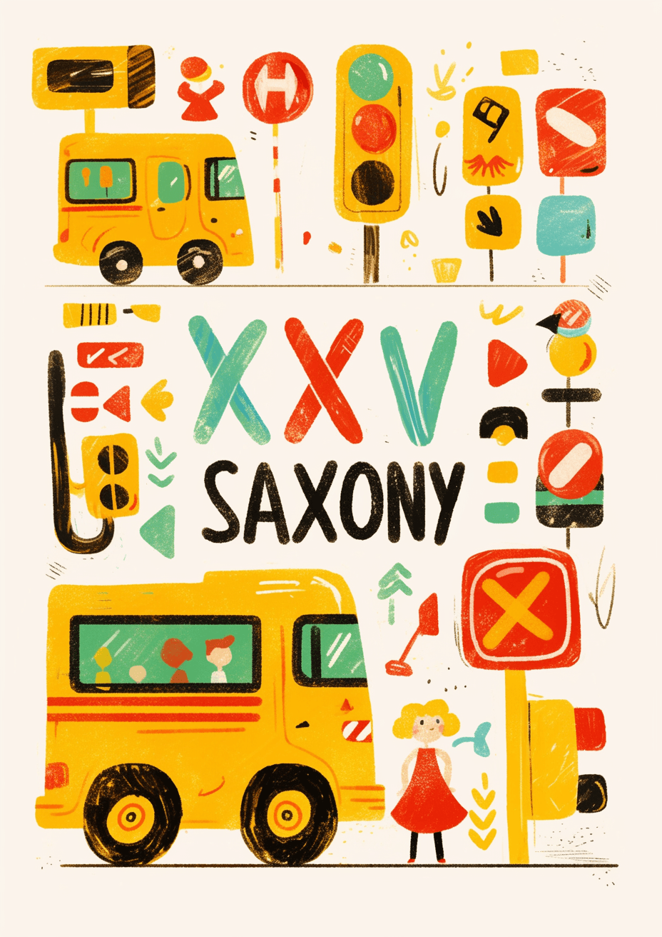 School Bus Party original repeating artwork
