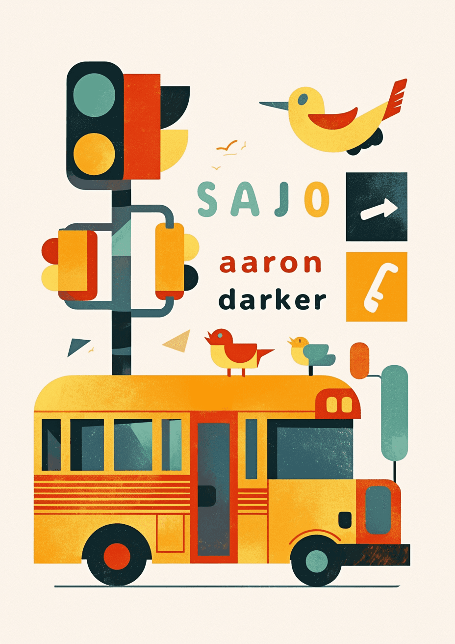 School Bus Team original repeating artwork