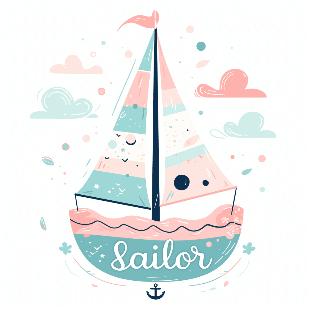 Sailboat Burst original repeating artwork