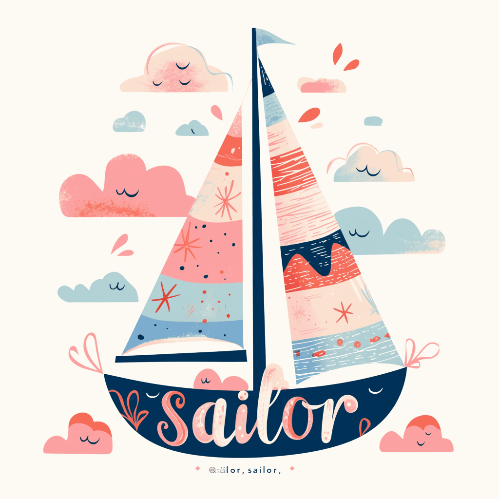 Sailboat Bop original repeating artwork