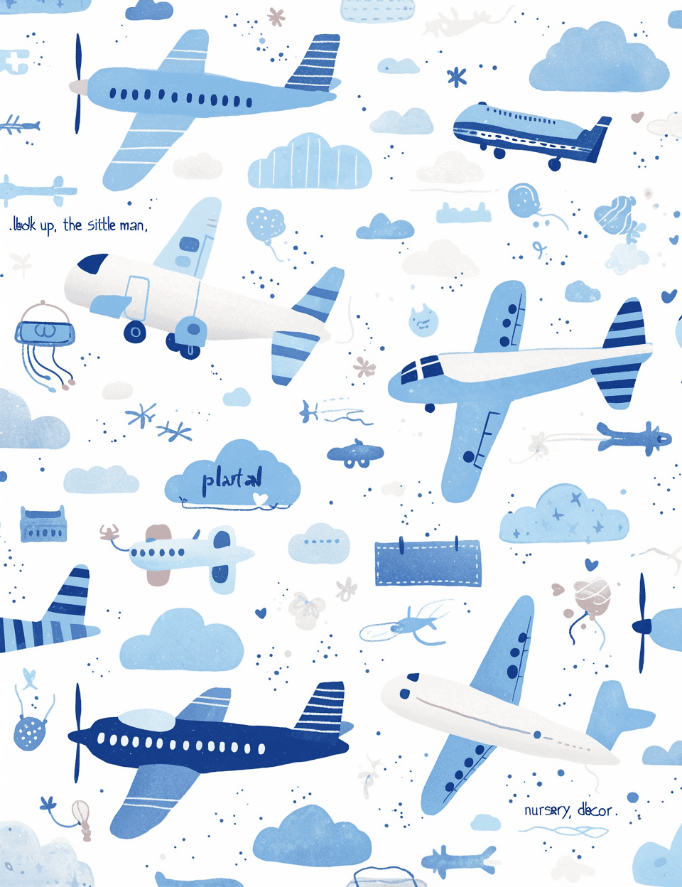 Airplane 247 original repeating artwork