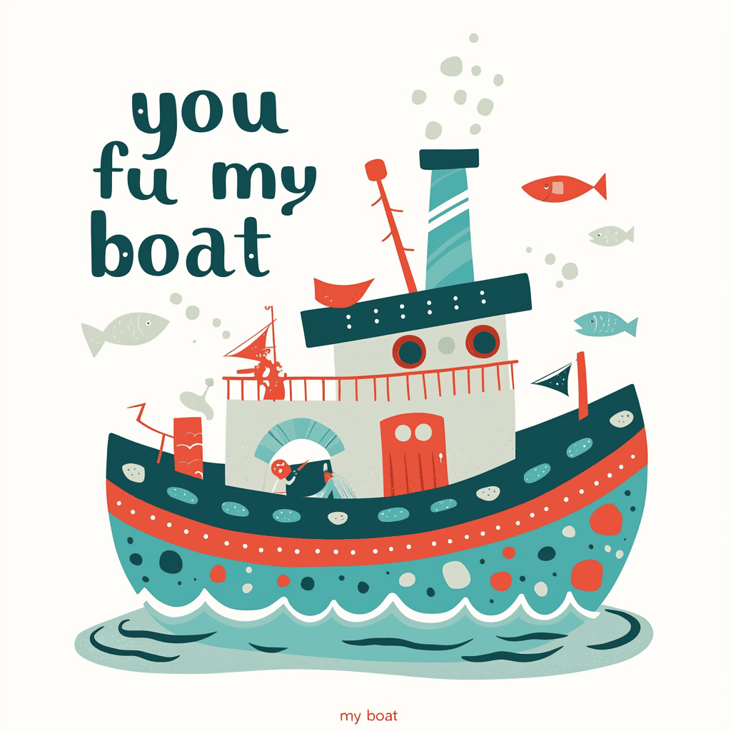 Boat Snap original repeating artwork