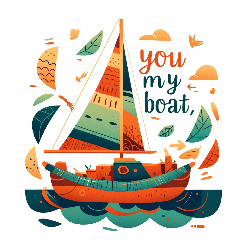 Boat Rush original repeating artwork