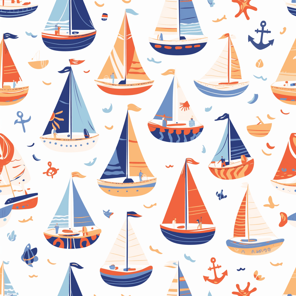 Boat Squad original repeating artwork