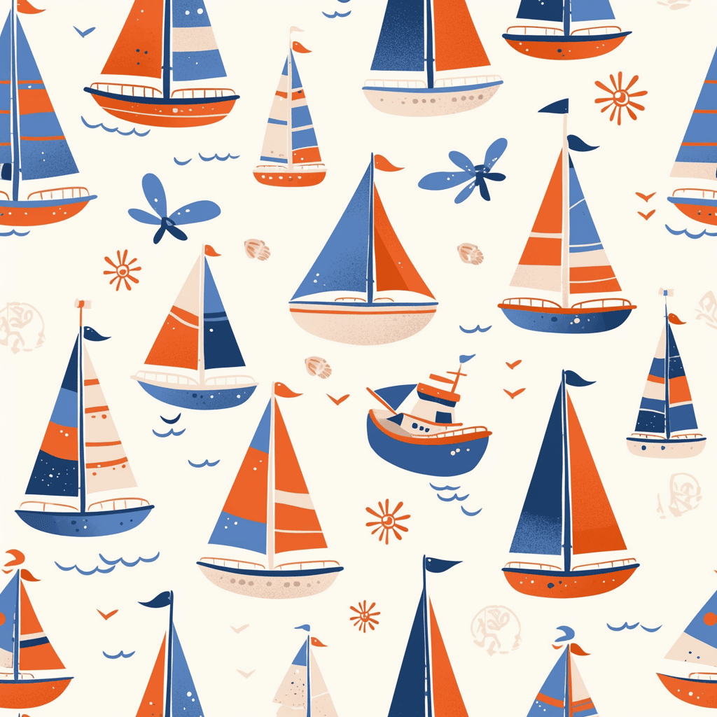 Boat Zoom original repeating artwork