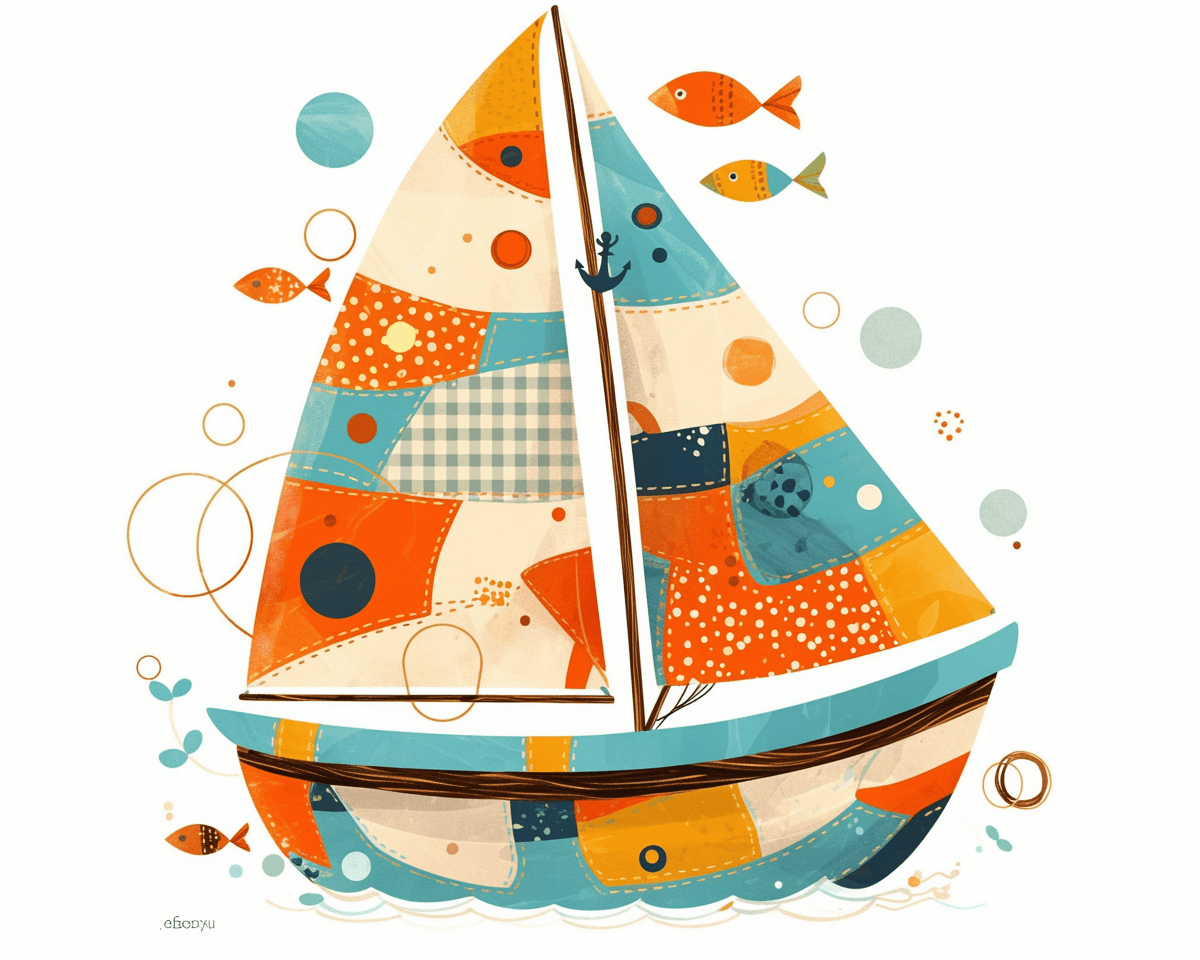 Boat Slide original repeating artwork