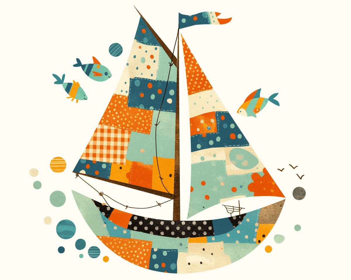 Boat Bounce original repeating artwork