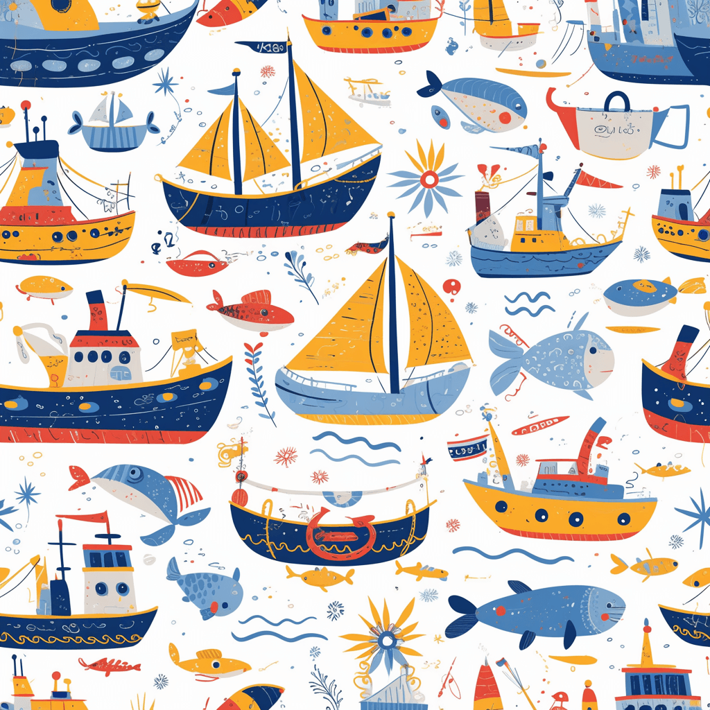 Sailboat Session original repeating artwork