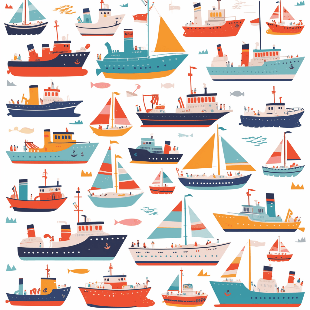Sailboat Slide original repeating artwork