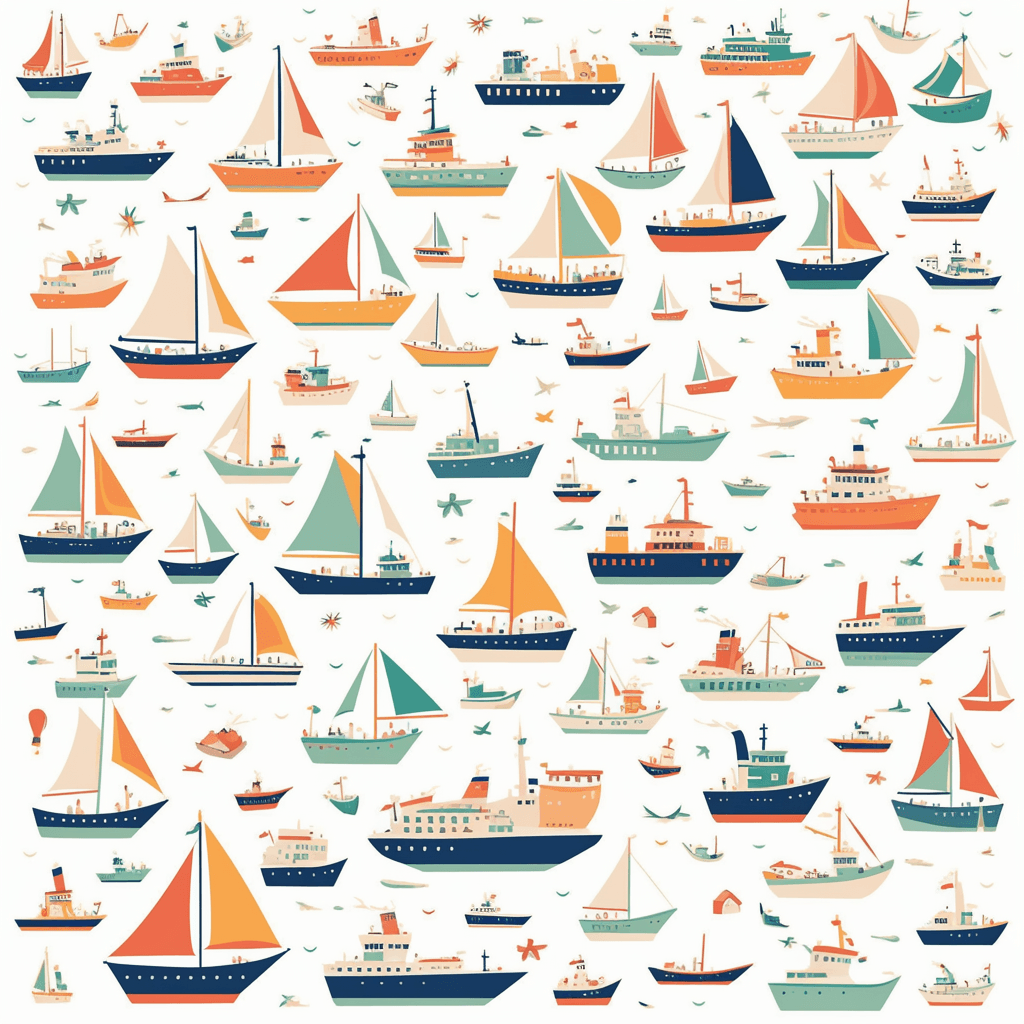 Sailboat Loop original repeating artwork
