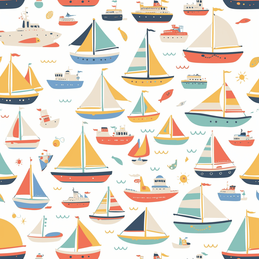 Sailboat Tune original repeating artwork