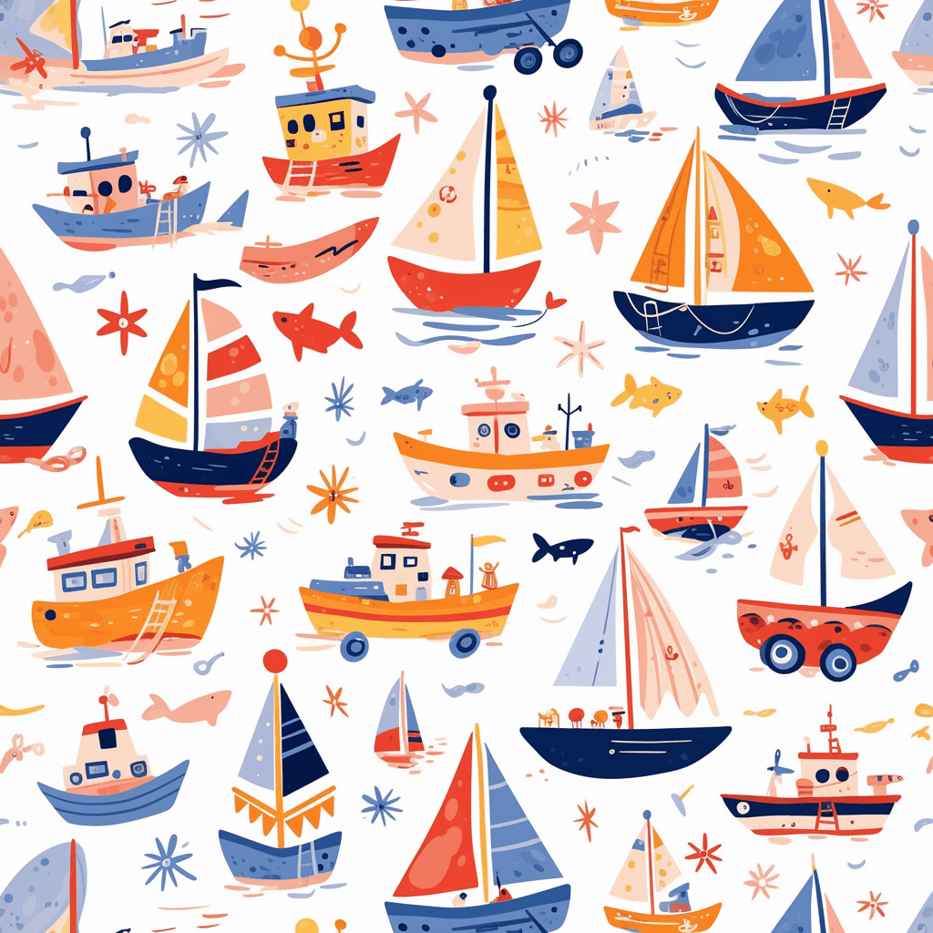 Sailboat Show original repeating artwork