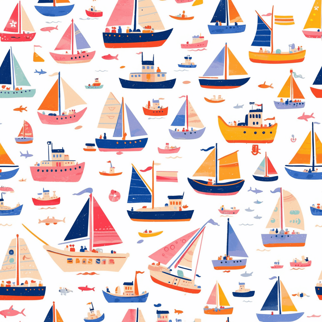 Sailboat Fair original repeating artwork