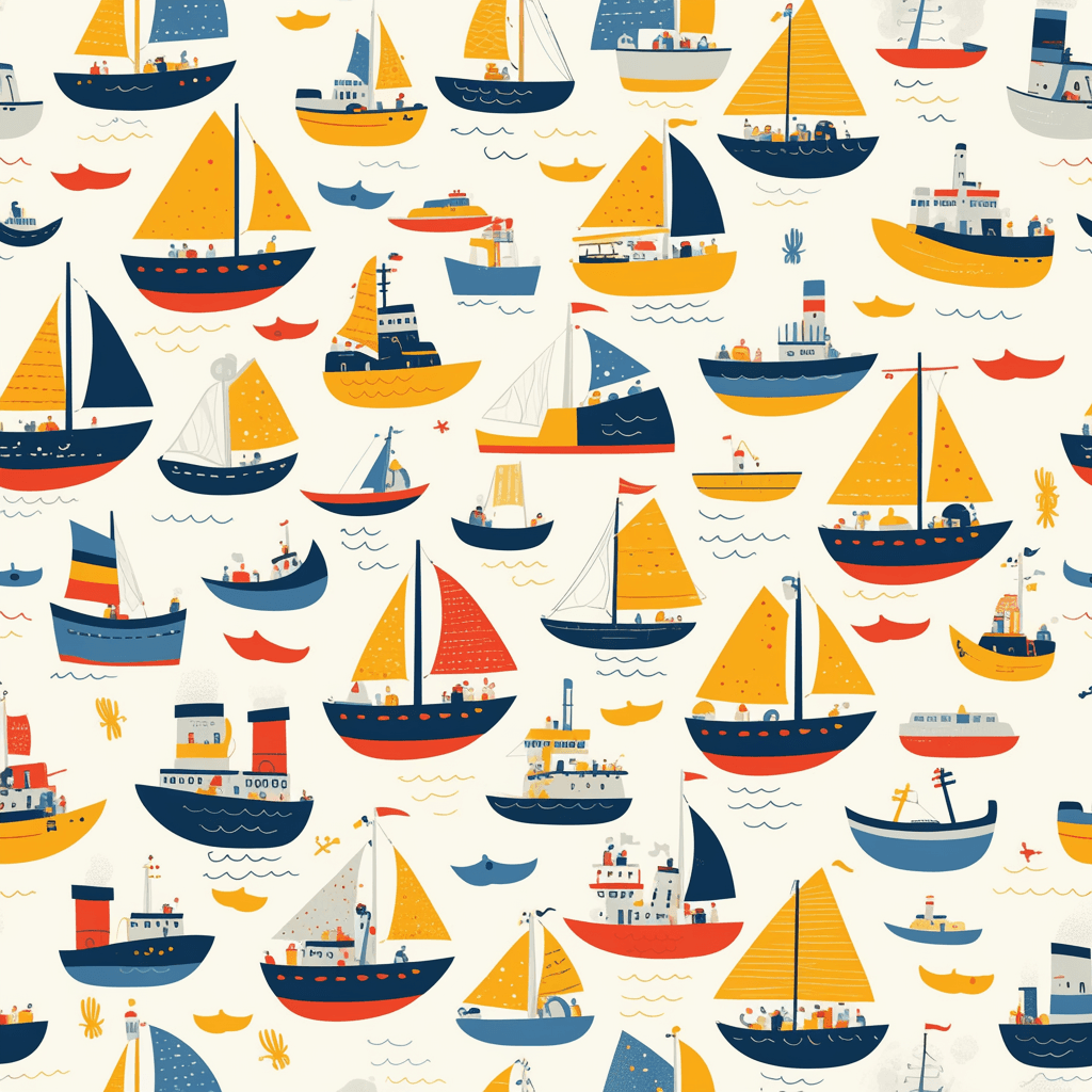 Sailboat Festival original repeating artwork