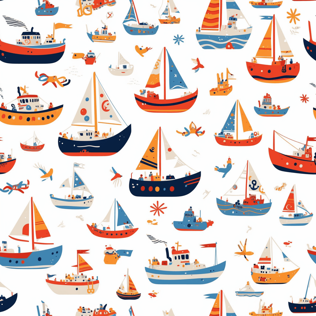 Sailboat Beats original repeating artwork